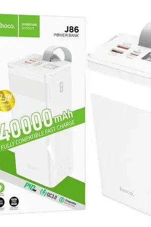 Power Bank Hoco J86 40.000mAh 22.5w Power Master Luz Led 3 Salidas QC3.0 Alta Qualità