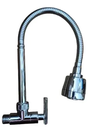 Grifo Llave Pared Semi Pesado de Cocina Acero Zinc  Cromado agua fría flexible Occasione Imperdibile