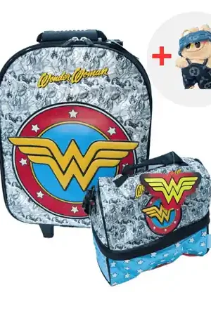 Artigianale MALETA ESCOLAR 2 EN 1 WONDER WOMAN CON LABUBU