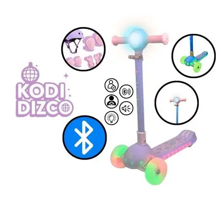 Novità SCOOTER PARA NIÑAS CON LUCES Y BLUETOOTH KODI DIZCO BABY- ROSA