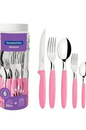 Novità Juego de Cubiertos Ipanema Rosado 30 Piezas Tramontina