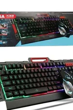 Ultimissimo Modello Kit Teclado y Mouse Gamer Iluminado Pc Laptop Alambrico Seisa