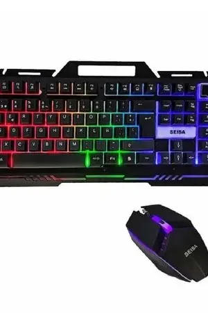 Teclado y Mouse Gamer Luces Rgb Pc Laptop Alambrico Seisa Compra Online