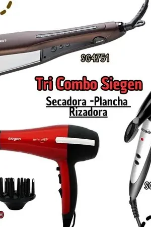 Must-Have Tricombo Siegen Secadora SG3130+ Alisadora SG4751 + Rizadora SG2411