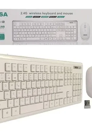 Spedizione Espresso Kit Teclado y Mouse Pc Laptop Inalámbrico Adaptador USB Blanco Seisa