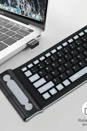 Teclado de Silicona Inalámbrico Bluetooth Flexible Portátil Negro Ultimissimo Modello