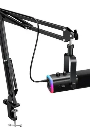 Micrófono Fifine Ampligame AM8T XLR/USB (Incluye Brazo) - Negro Artigianale