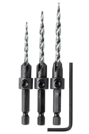 Ultima Occasione Brocas avellanadoras 3 unidades, llave Allen hexagonal, Truper Negro
