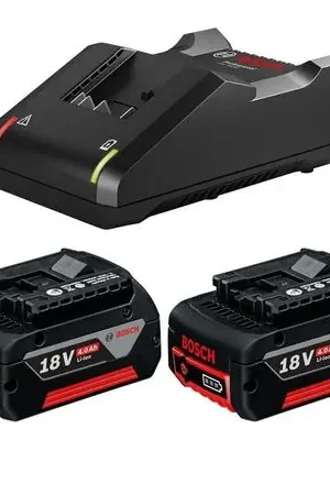 2 Baterías18V 4.0 Ah + Cargador GAL 18V-40 BOSCH Negro Alta Qualità