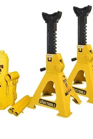 Saldi Gata hidráulica botella 2 toneladas +2 Caballetes 3Toneladas Amarillo