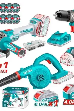 Combo Taladro 60nm + Amoladora 1000w + Sopladora 20v Total TOSLI241192 Offerta Del Giorno
