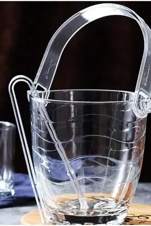 Direttamente Dal Produttore Hielera de vidrio transparente con pinza y agarradera Ondas
