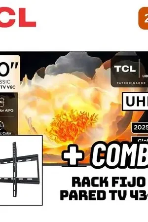 Novità TELEVISOR TCL 50 SMART TV GOOGLE TV 4K UHD LED 2025 - 50V6C + RACK FIJO Negro