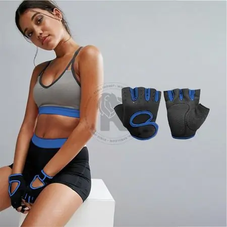 Autentico Guantes Para pesas De Neopreno Azul Talla S