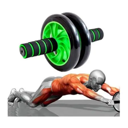 Artigianale Ejercitador Abdominal Doble Rueda Fitnes Verde