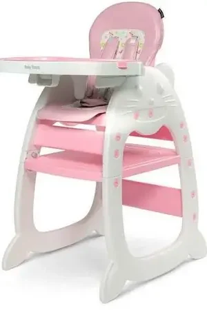 Silla De Comer Voyage Gato 3 en 1 Rosado Spedito Oggi