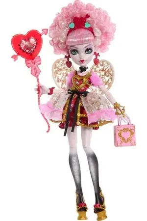 Monster High Cupido Asteria, vestido rosa y rojo con accesorios de fiesta Top Qualità